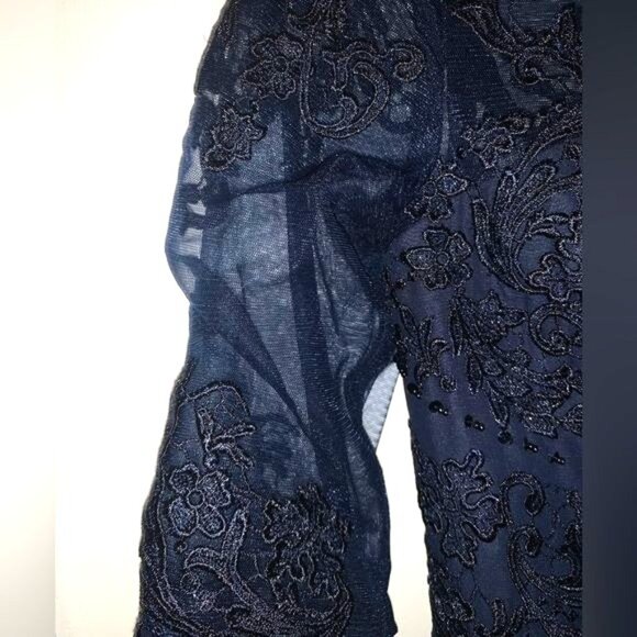 Asymmetrical Chiffon Evening Dress With Sequined Bodice & High Low Skirt - Picture 7 of 13